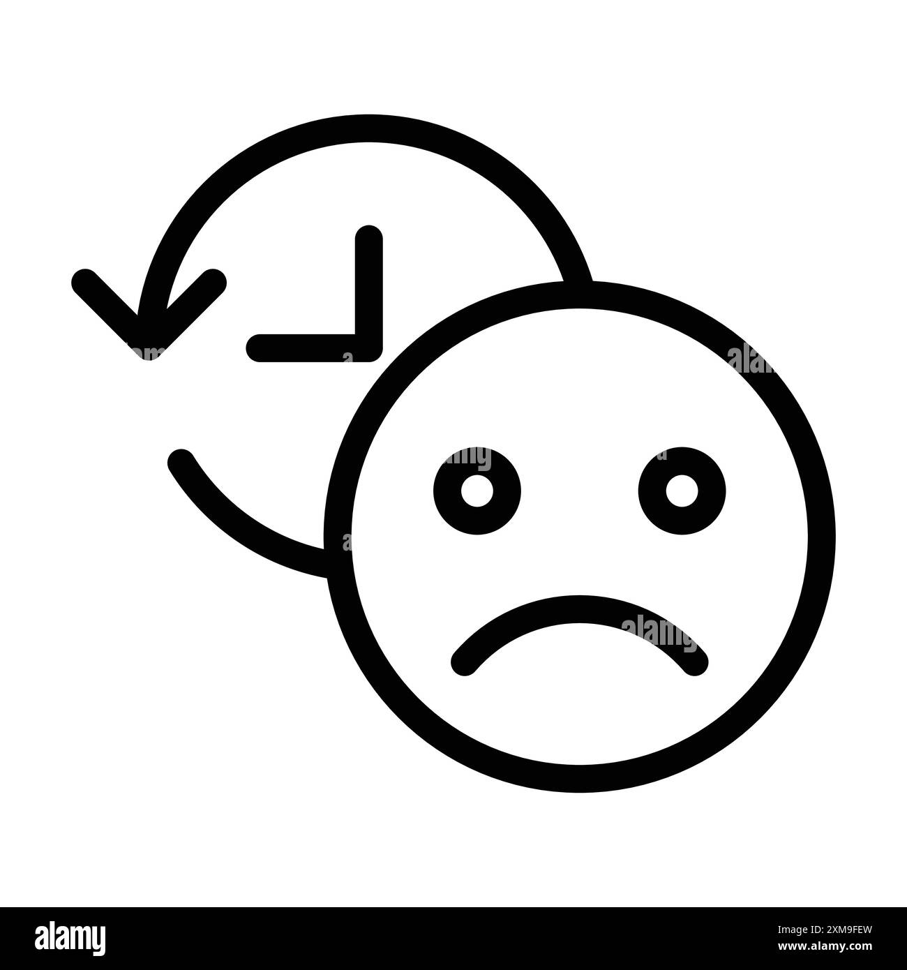 Bedauern Ausdruck Symbol Linear Logo Set Kollektion in Schwarz-weiß für Web Stock Vektor