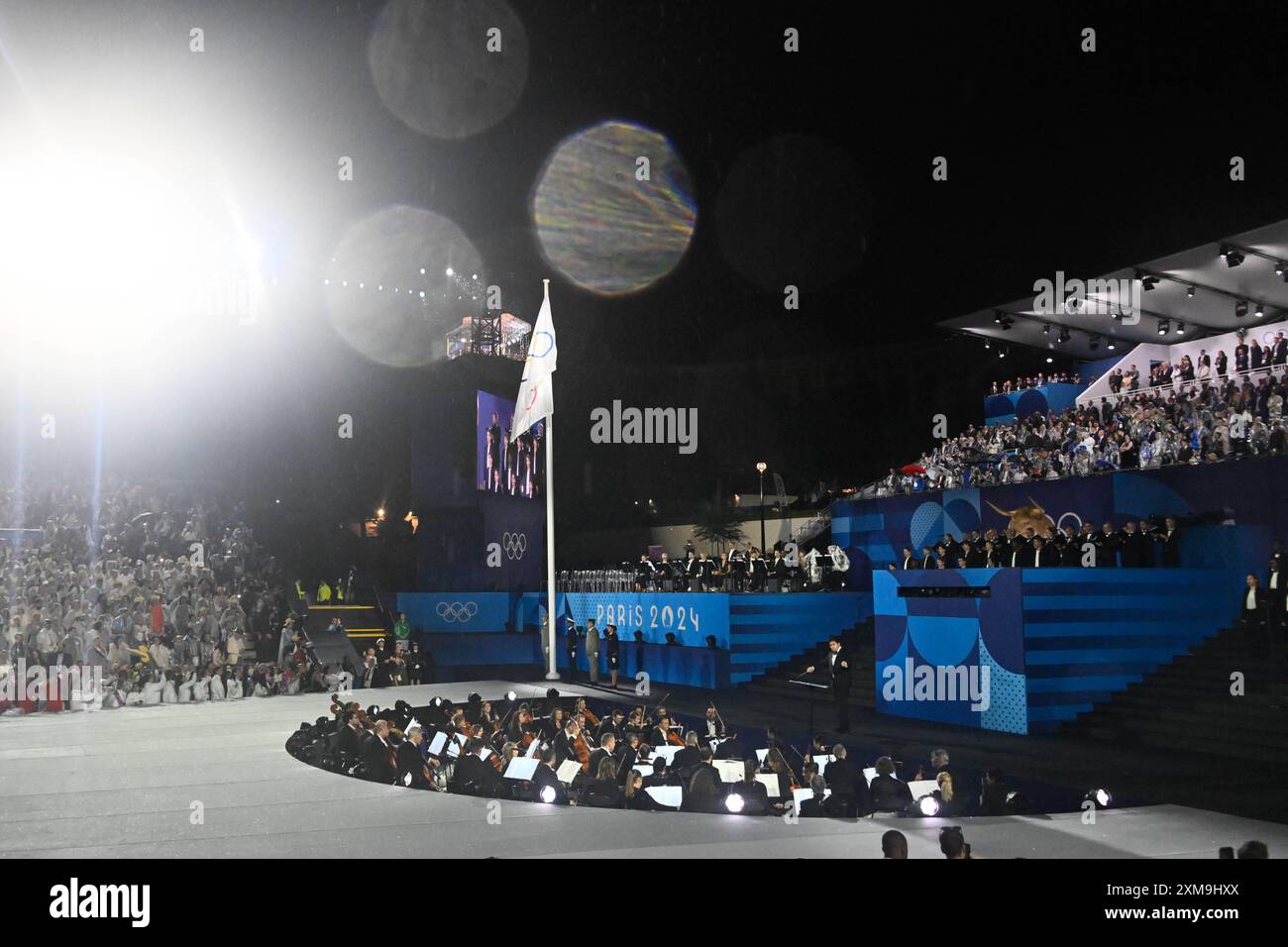 Paris, Frankreich. Juli 2024. Ambiance Illustration, Eröffnungszeremonie während der Olympischen Spiele Paris 2024 am 26. Juli 2024 in Paris, Frankreich - Foto Federico Pestellini/Panoramic/DPPI Media Credit: DPPI Media/Alamy Live News Stockfoto