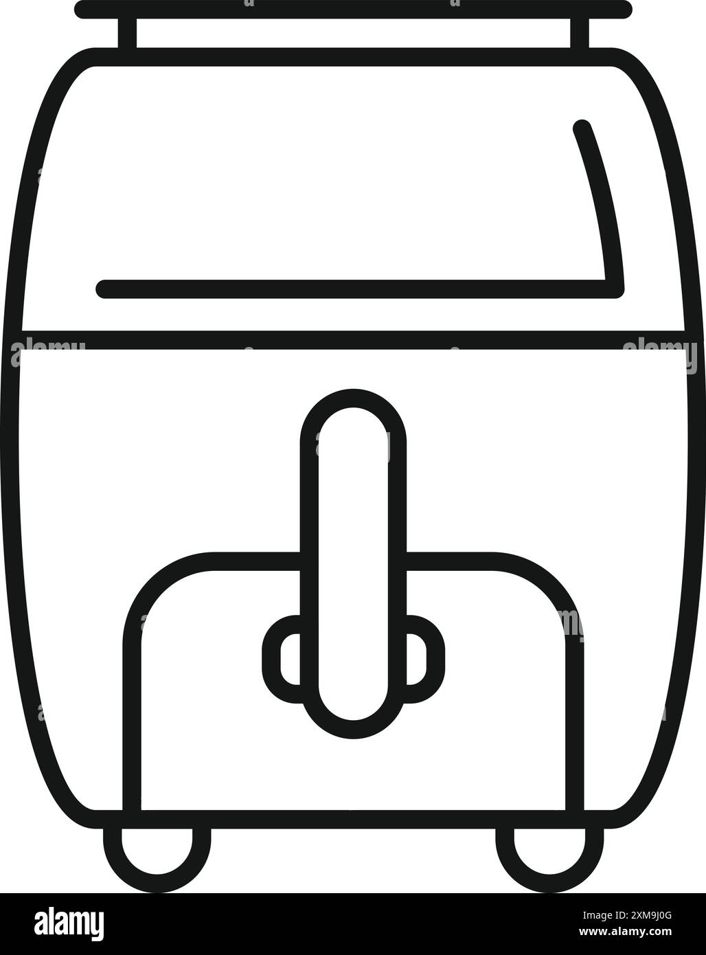 Strichzeichnung einer Fritteuse, einem gängigen Küchengerät zum Frittieren verschiedener Lebensmittel Stock Vektor