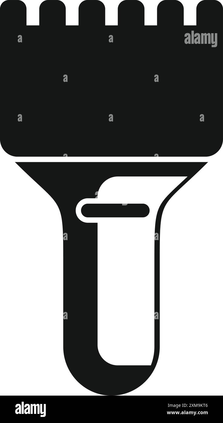 Schwarze Silhouette eines Eiskratzers zum Entfernen von Eis von einer Windschutzscheibe Stock Vektor
