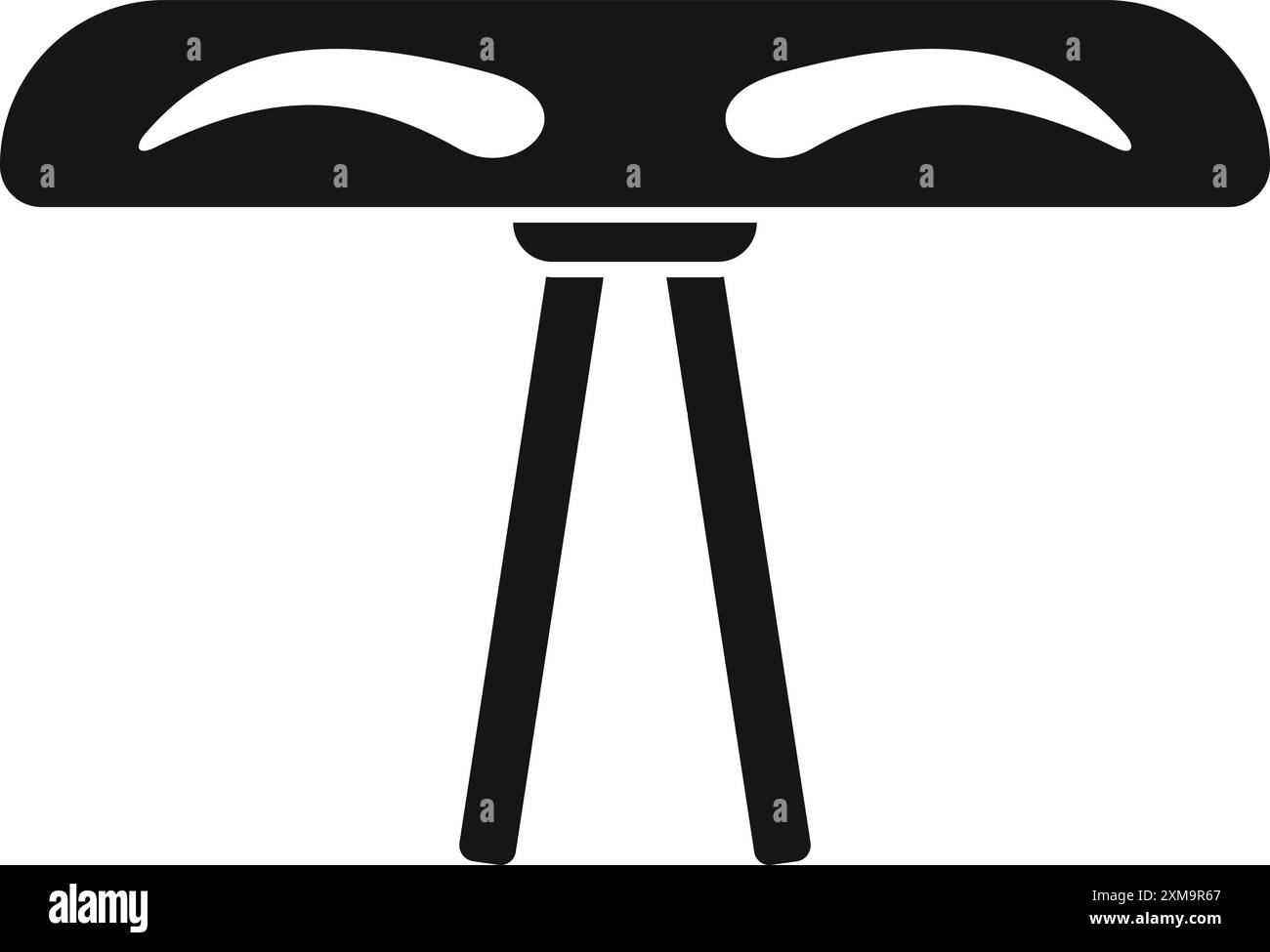 Schwarze Silhouette eines Permanent-Make-up-Geräts, das zum Mikroblading von Augenbrauen verwendet wird Stock Vektor