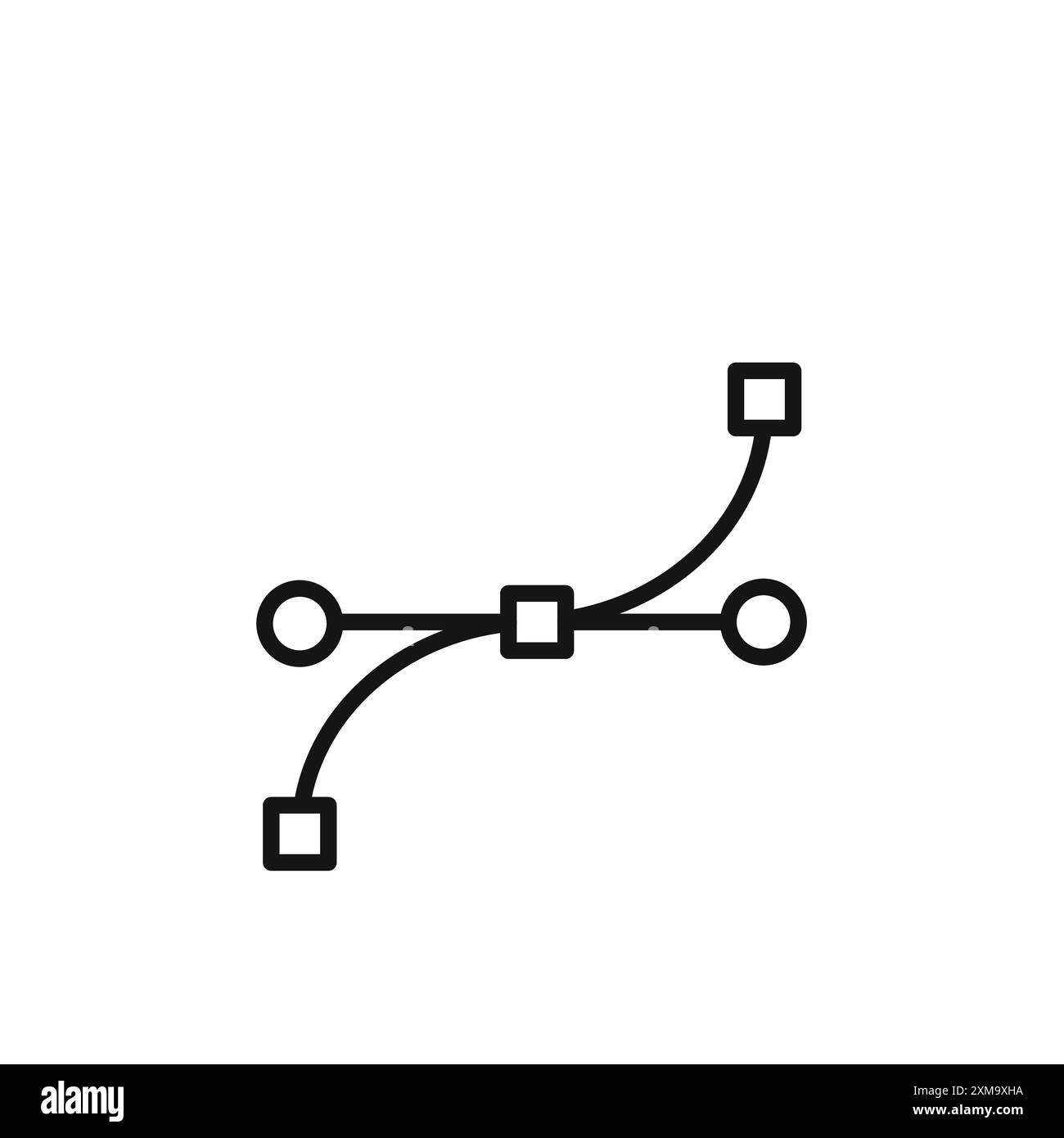 Bezier Curve Icon Outline Kollektion oder Set in Schwarzweiß-Outline Stock Vektor