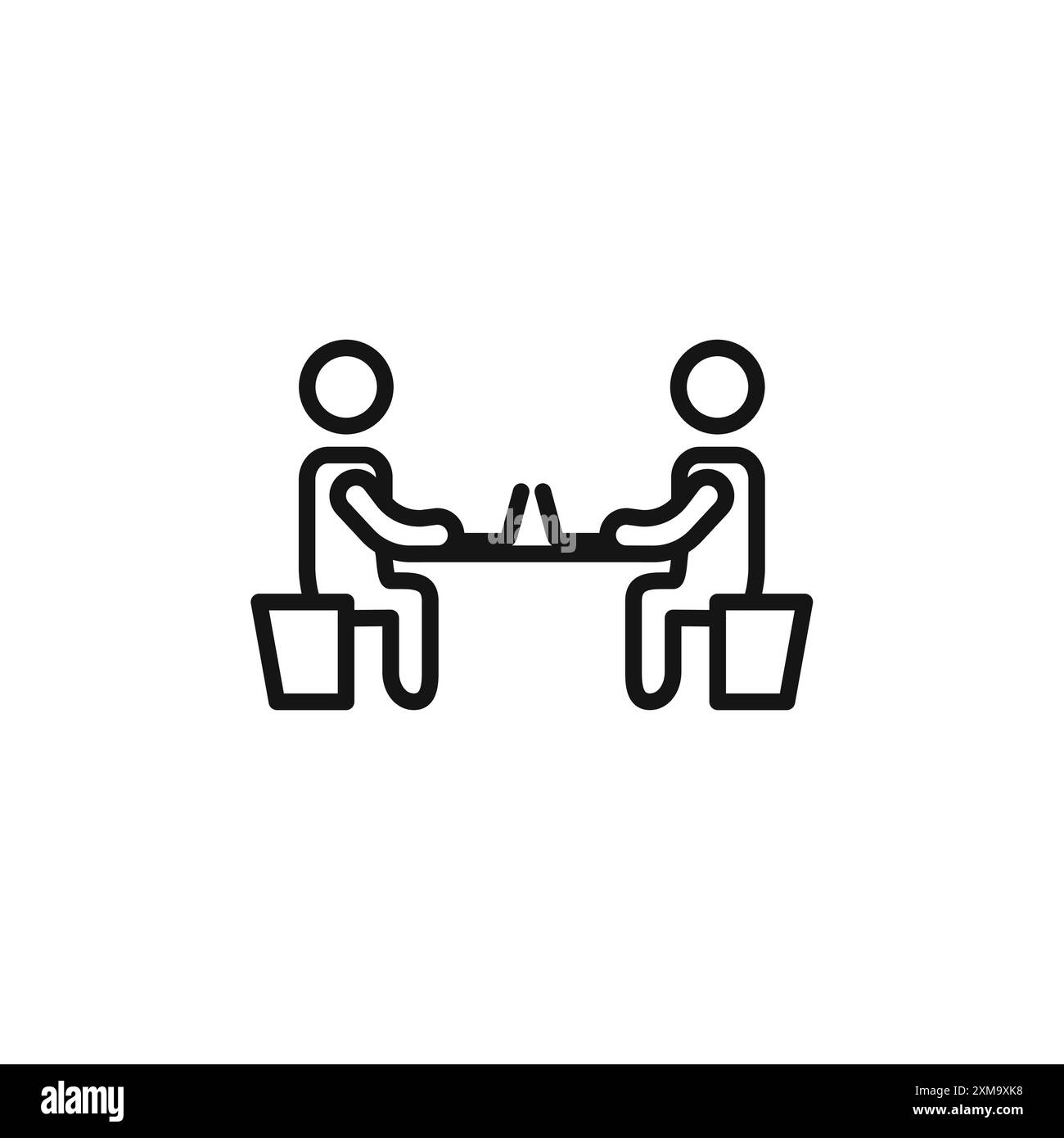 Coworking Symbol Outline Kollektion oder Set in Schwarzweiß-Outline Stock Vektor