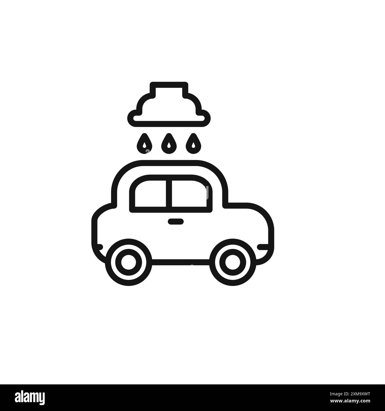 carwash Icon Outline Kollektion oder Set in Schwarz-weiß-Kontur Stock Vektor