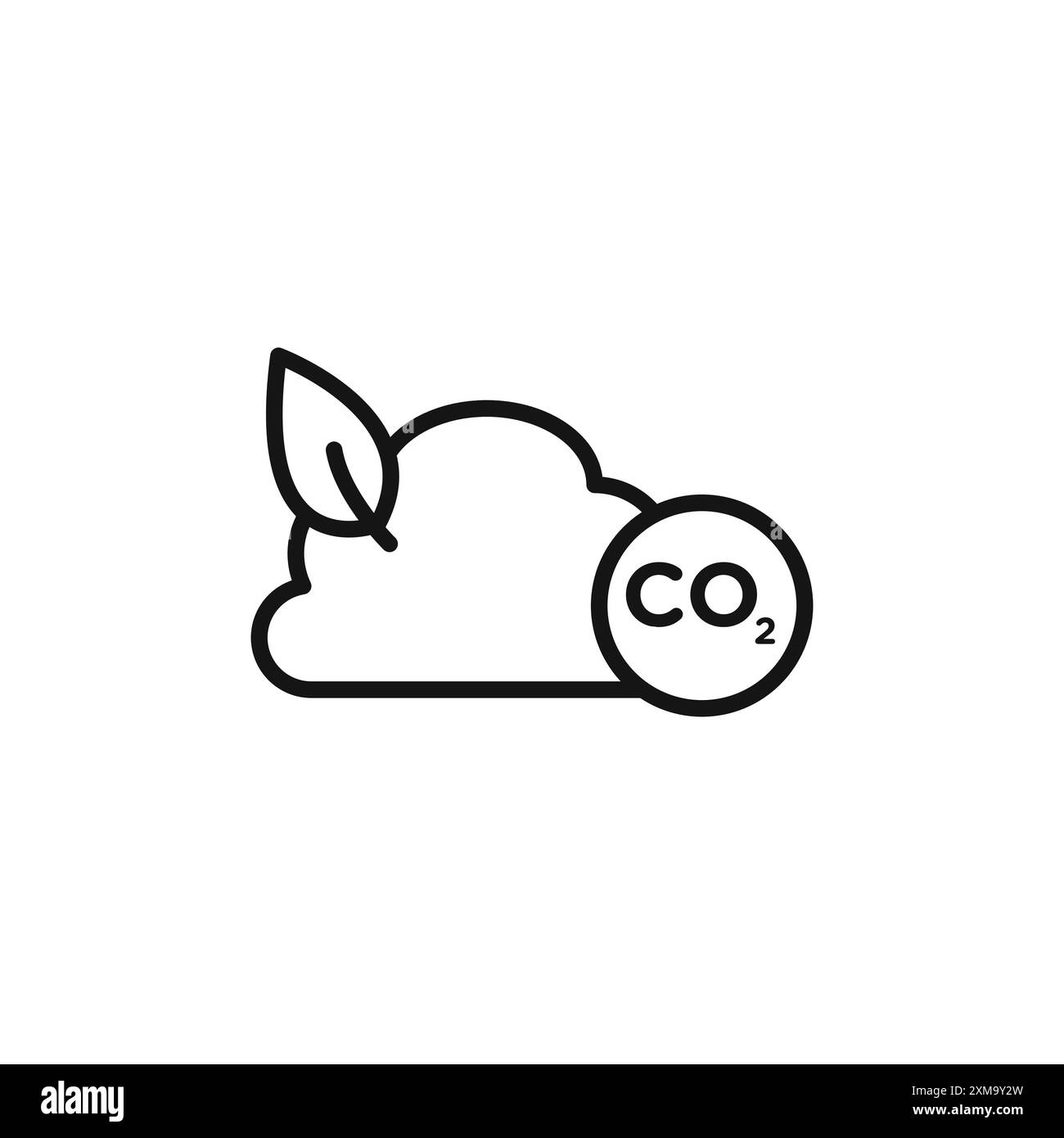 co2-Gas Kohlendioxid-Symbol umrissen die Sammlung oder setzen Sie sie in schwarz-weißer Umrisse Stock Vektor