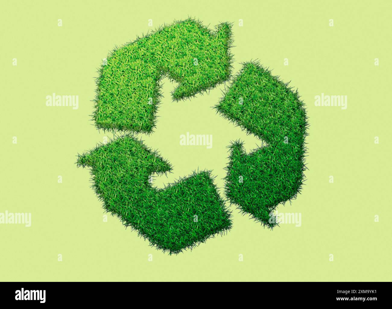 Recycling-Logo für Gras, Abbildung. Stockfoto