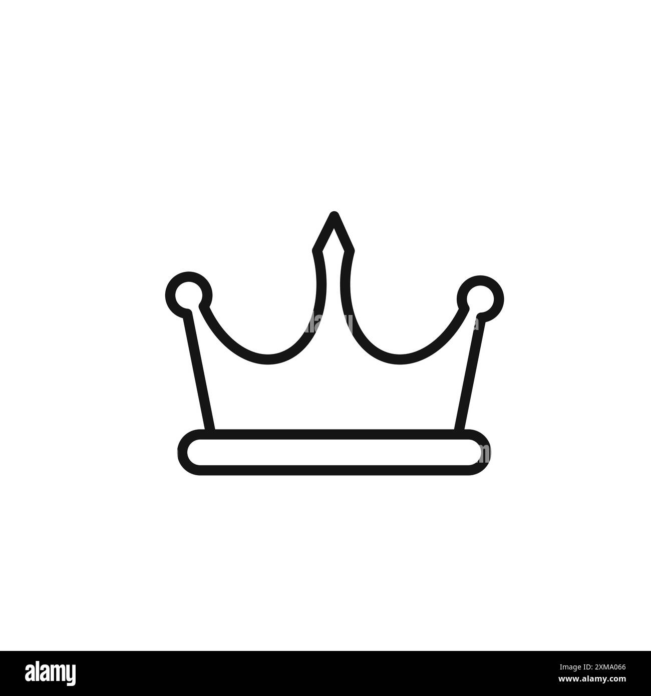 king Crown Icon Outline Kollektion oder Set in Schwarz-weiß-Umrandung Stock Vektor