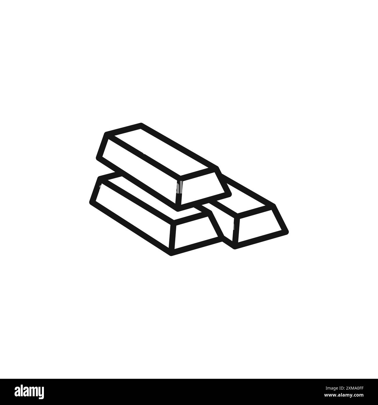 Goldene Balken Icon Outline Kollektion oder Set in Schwarz-weiß-Kontur Stock Vektor