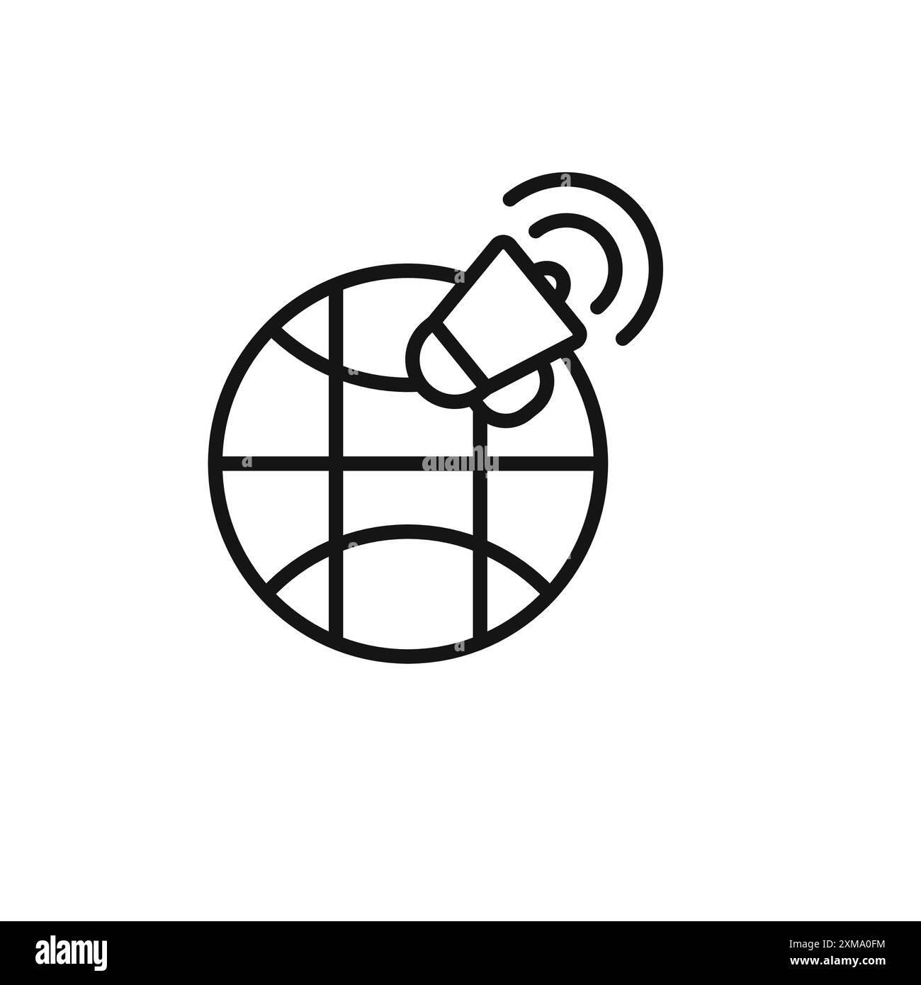 Globale Kampagnensymbole umreißen Sammlung oder Set in Schwarzweiß-Umriss Stock Vektor