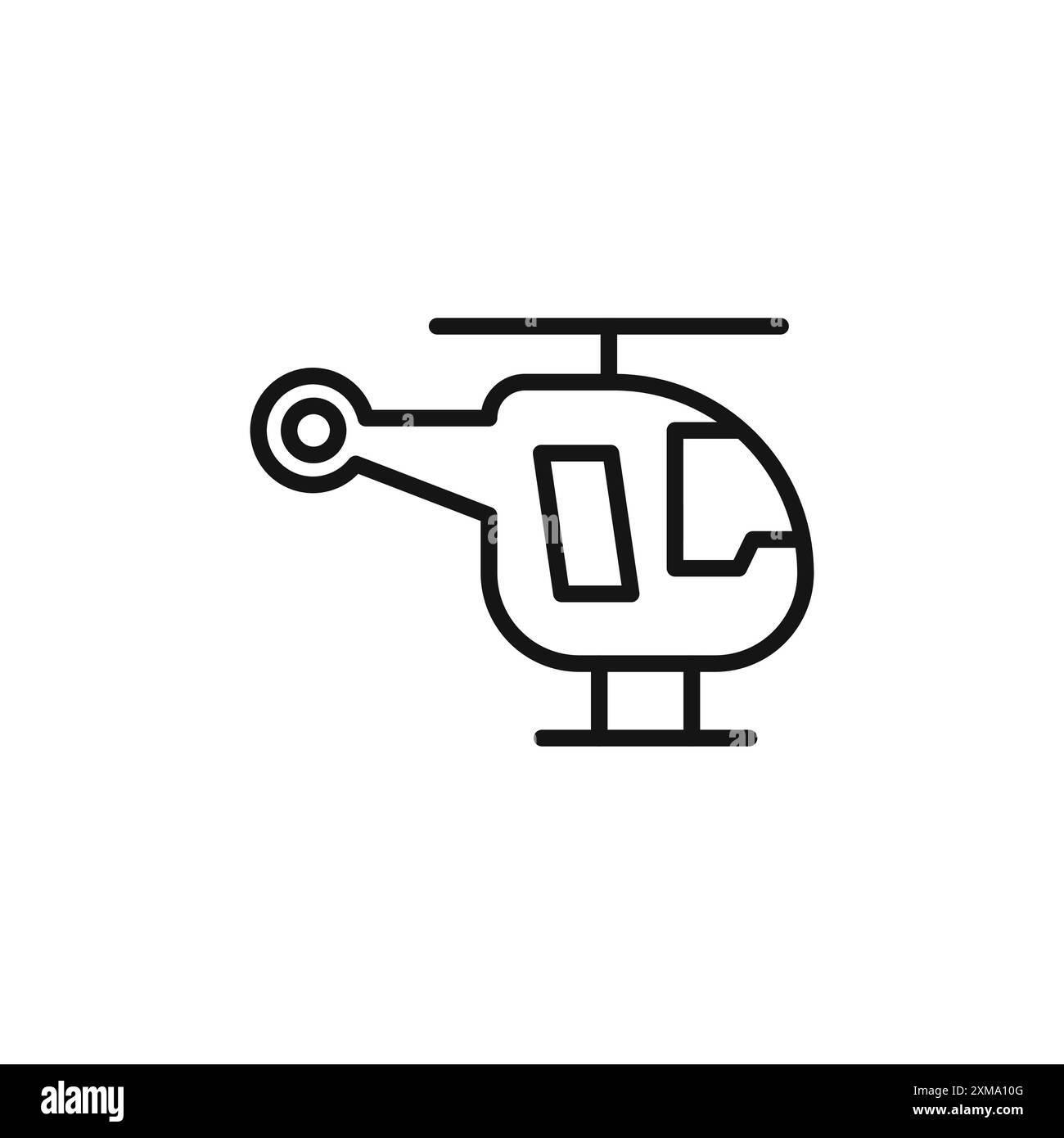 Helikopter Icon Outline Kollektion oder Set in Schwarzweiß-Outline Stock Vektor