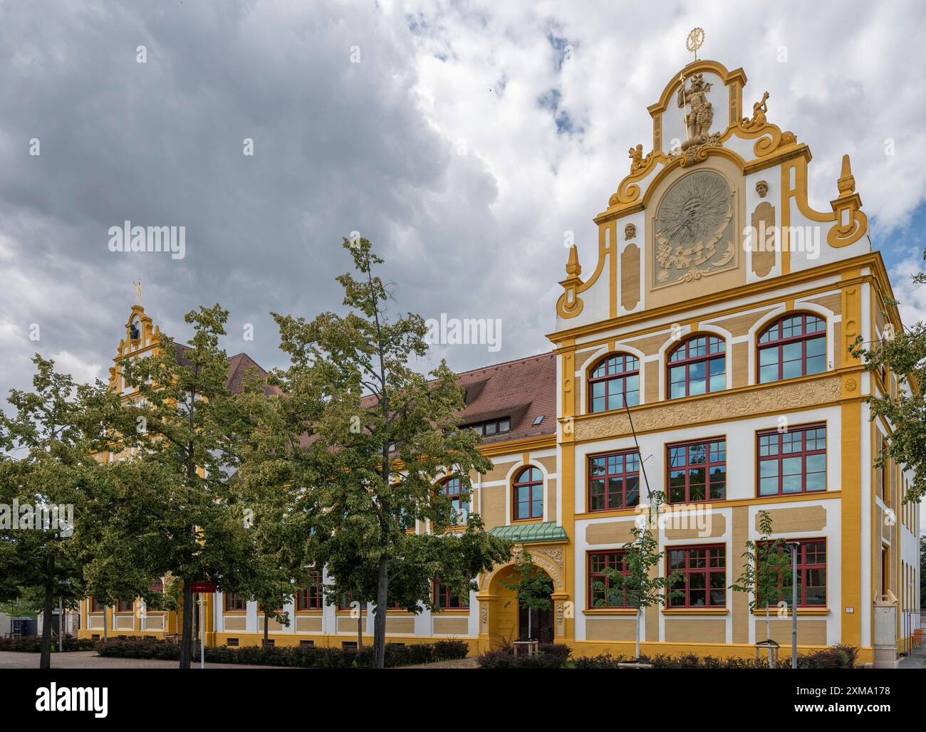 Luitpold Primary School, 1901 im Jugendstil erbaut, Memmelsdorfer Str. 7A, Bamberg, Oberfranken, Bayern, Deutschland Stockfoto