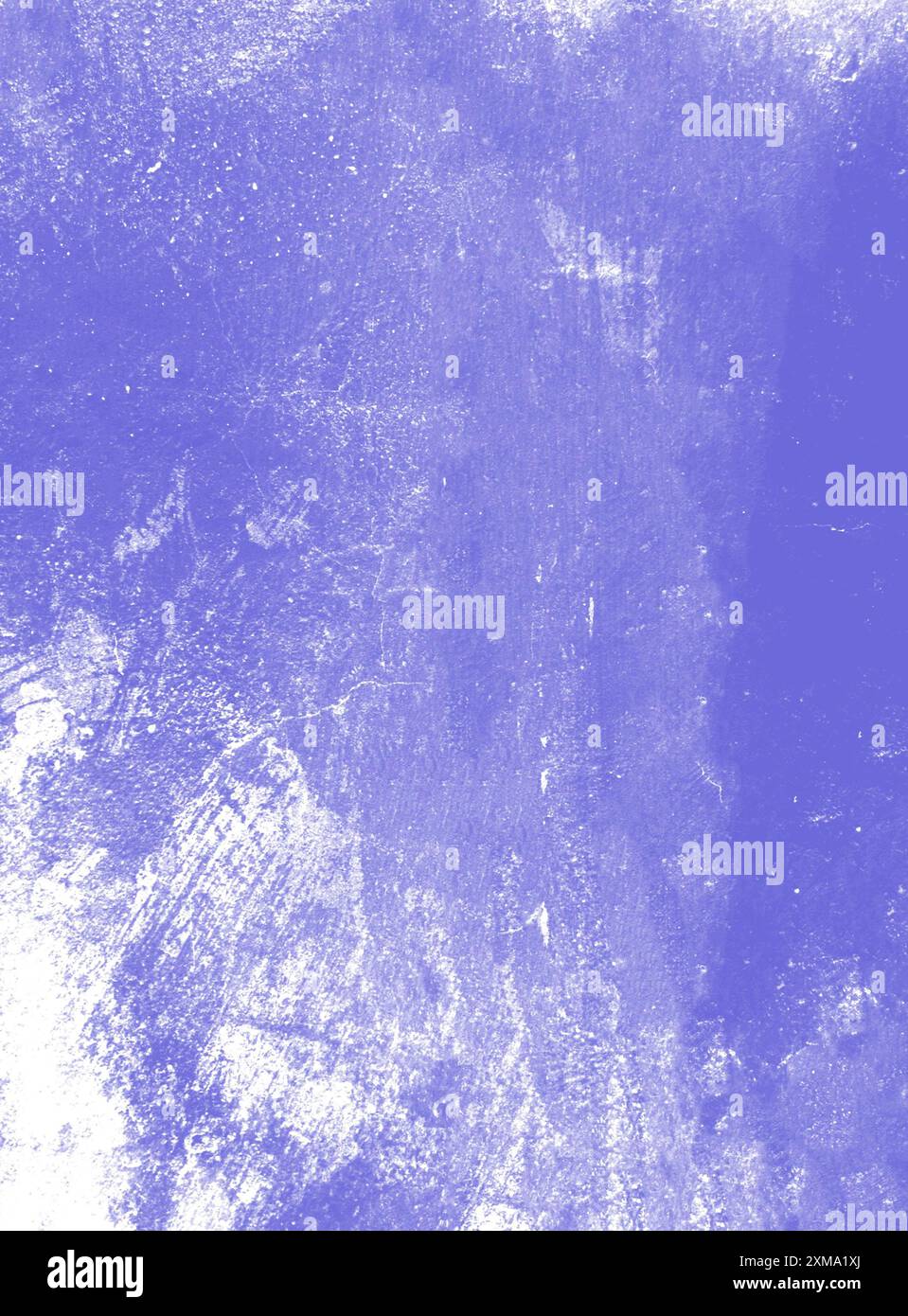 Ein abstraktes, strukturiertes Gemälde in violetten, weißen und blauen Tönen mit sichtbaren Pinselstrichen Stockfoto