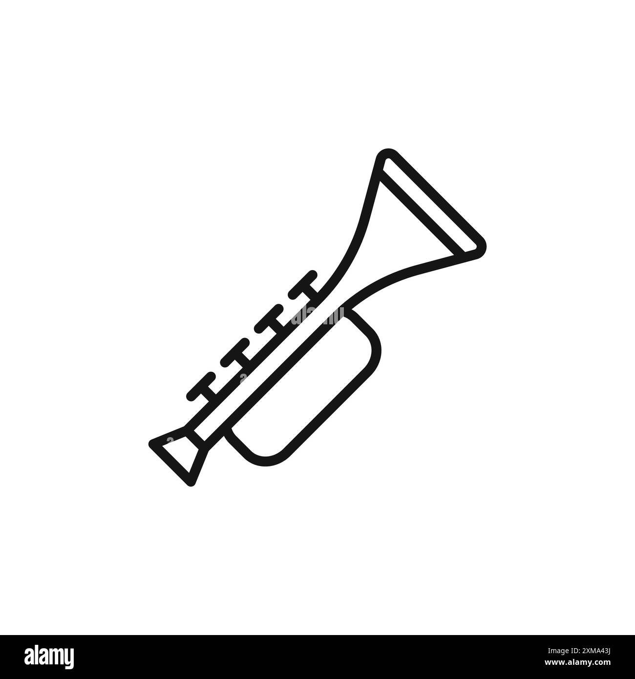 Trompete Icon Outline Kollektion oder Set in Schwarz-weiß-Kontur Stock Vektor