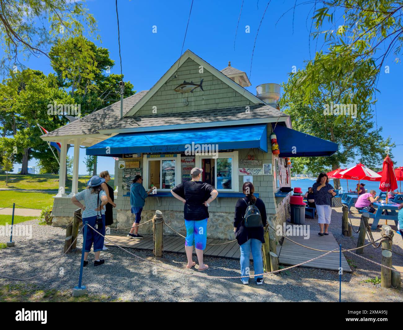 Salem, Massachusetts, USA - 27. Juni 2024: Muschelrestaurant im Salem Willows Park im Sommer Stockfoto