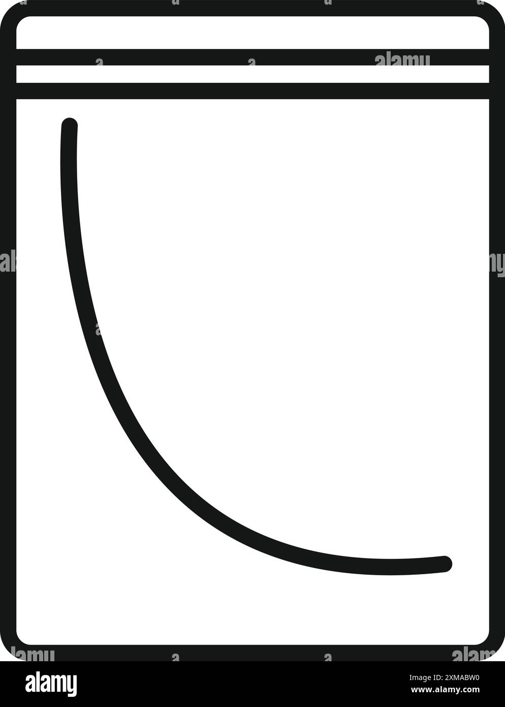 Liniensymbol einer Beweismitteltasche mit einer langen Haarsträhne Stock Vektor