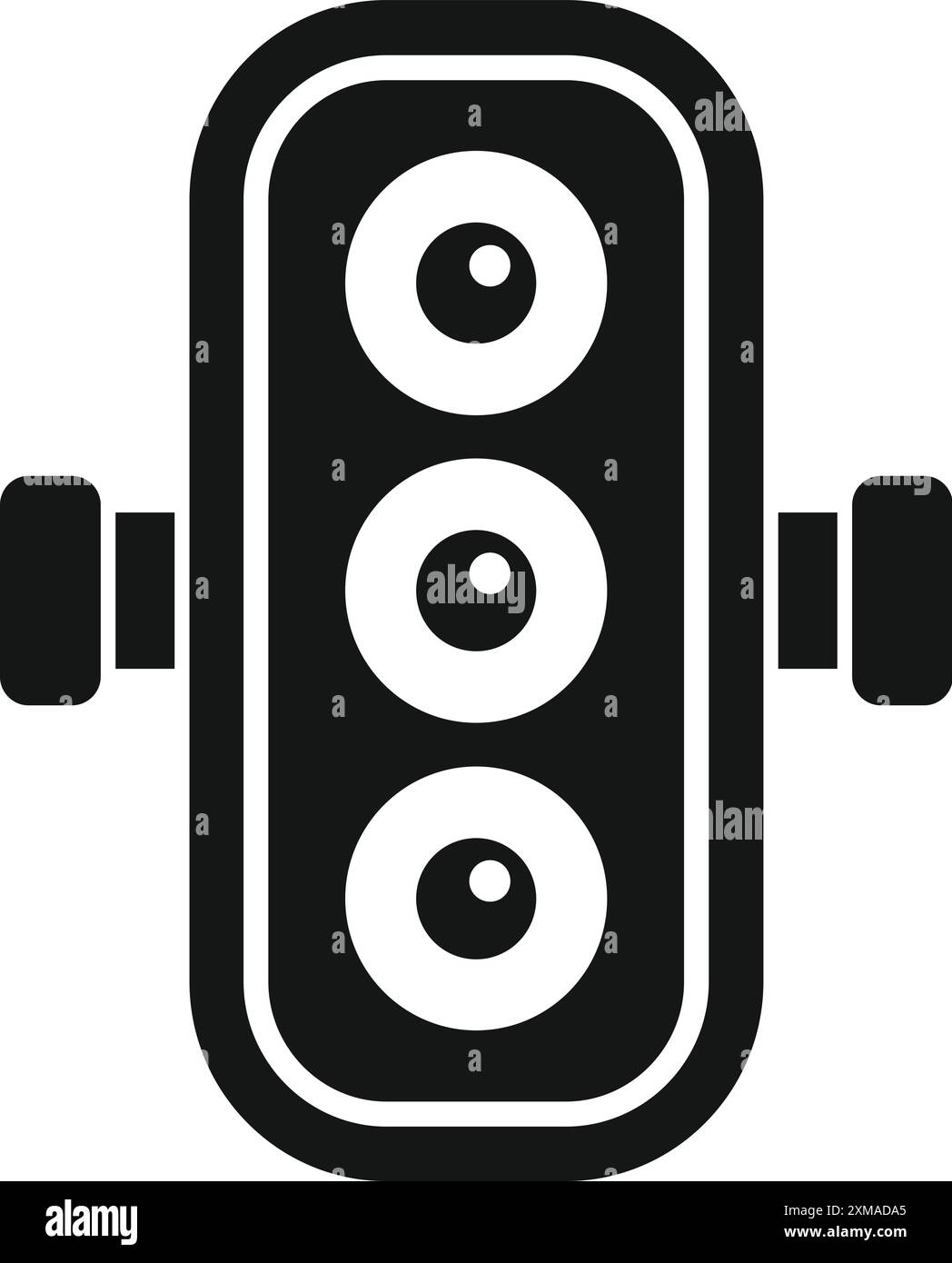 Einfaches Symbol einer Ampel mit drei grünen Ampeln Stock Vektor