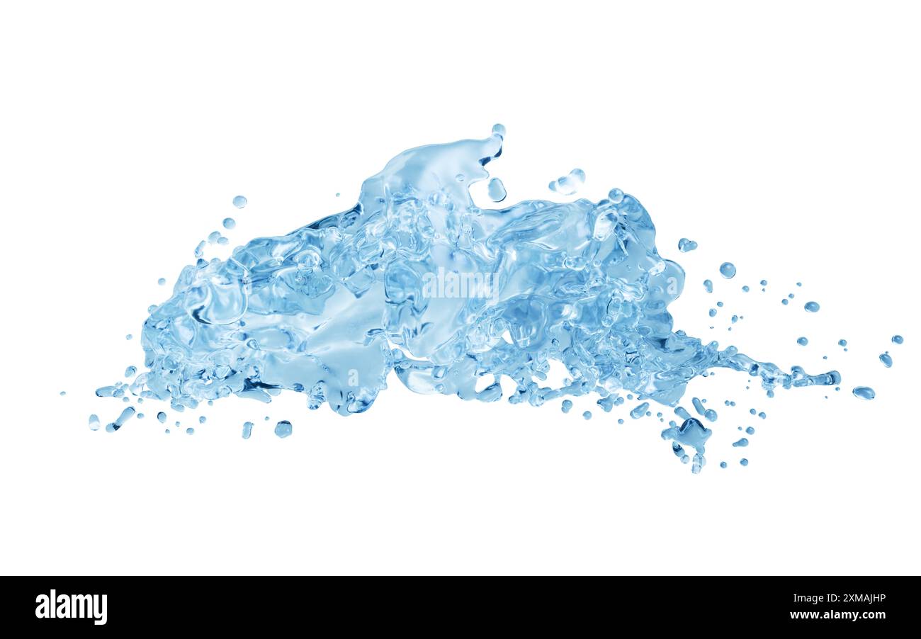 Fließendes Wasser, flüssiger Hintergrund, 3D-Rendering. 3D-Abbildung. Stockfoto
