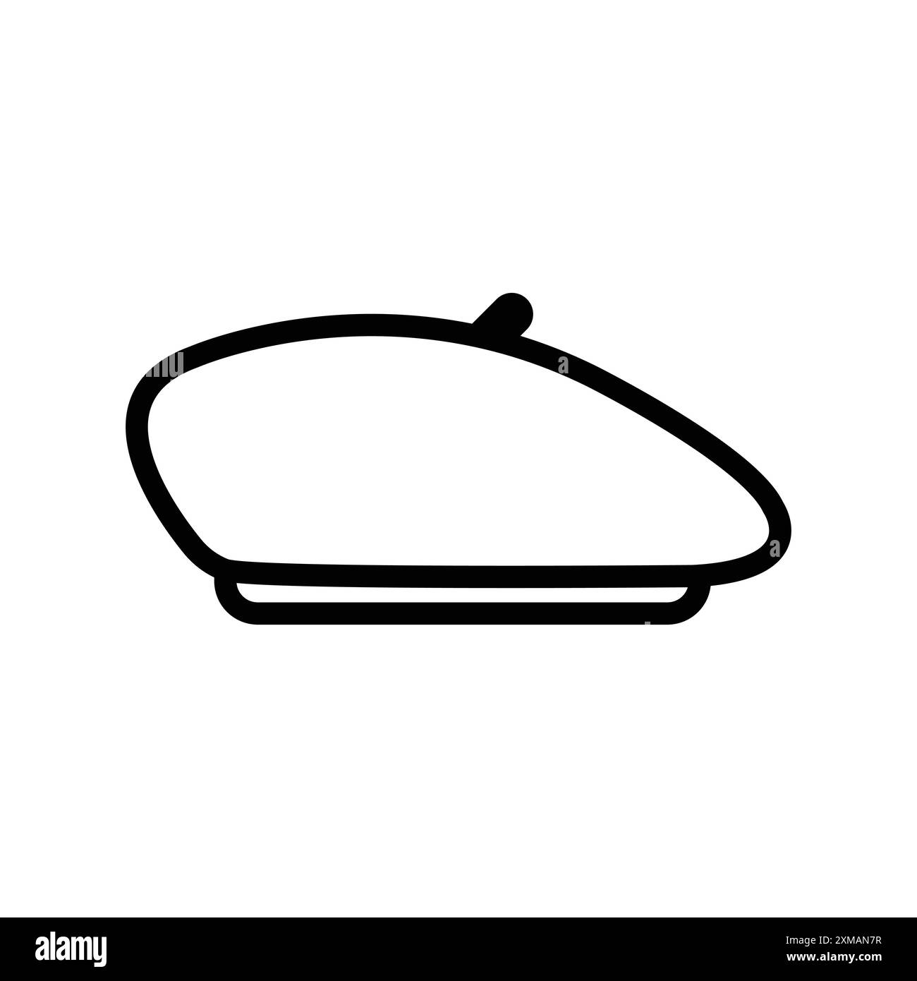 Baskenmütze Icon Linear-Logo-Set-Kollektion in Schwarz-weiß für Web-Zwecke Stock Vektor