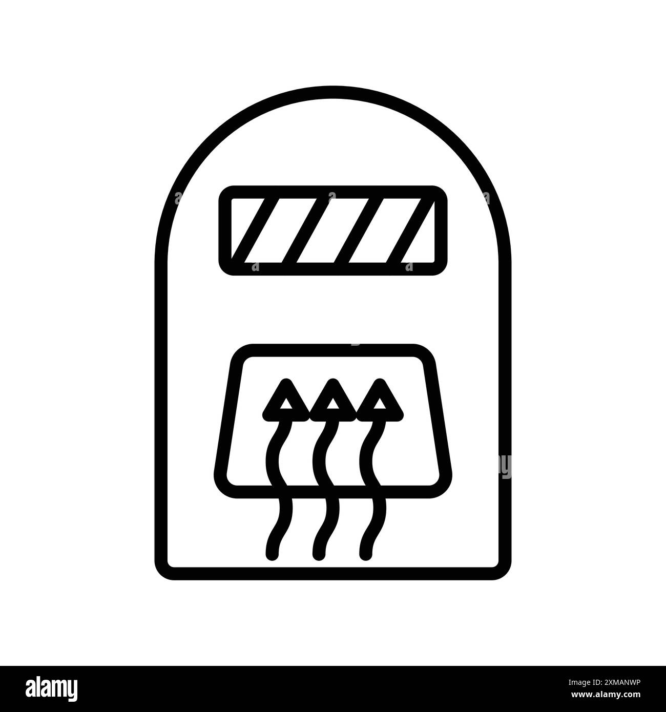 Die Kollektion „Auto Demister Icon“ mit linearen Logomarken in Schwarz-weiß für Web-Zwecke Stock Vektor