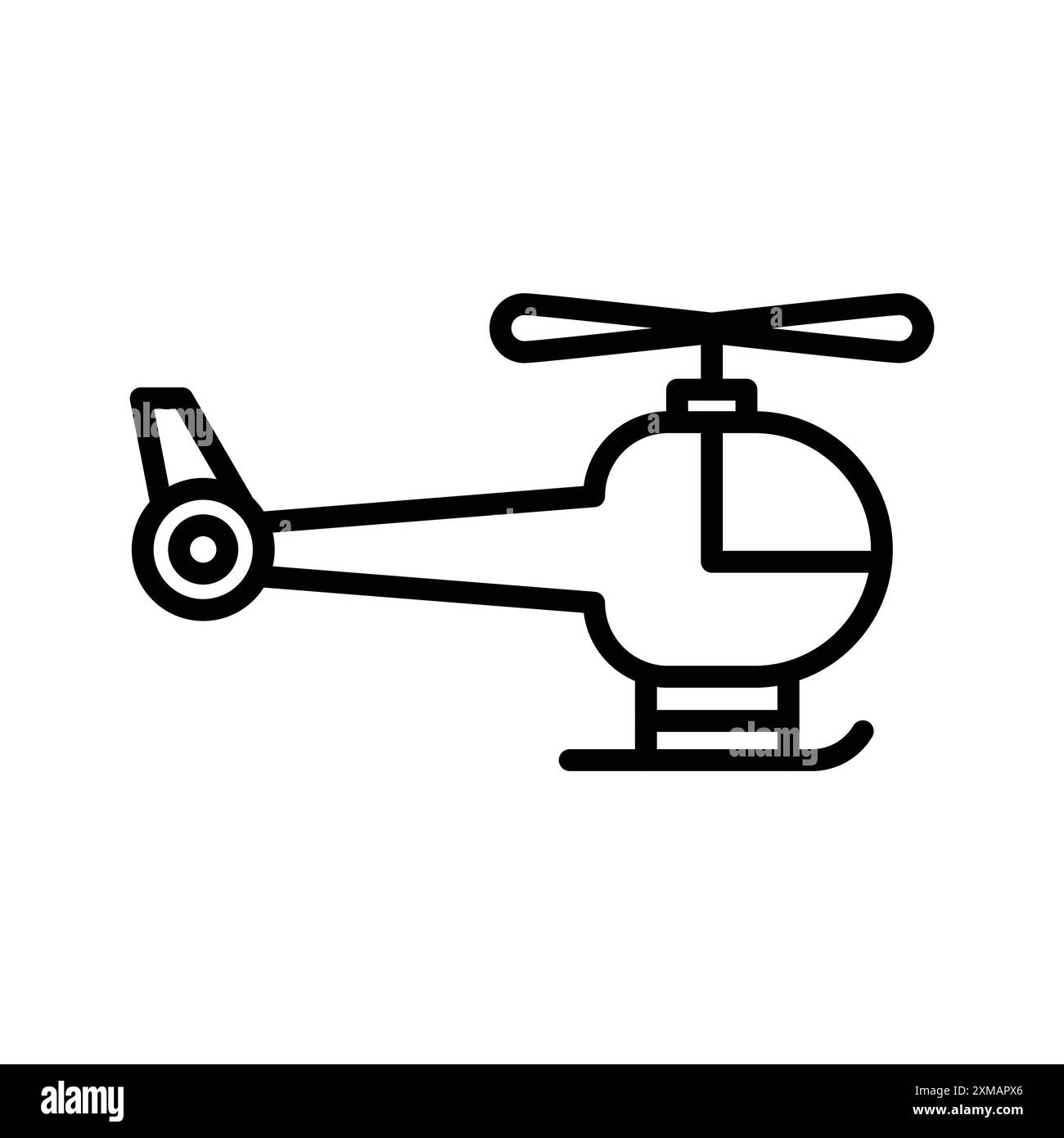 Helikopter Icon – Linear-Logo-Set-Kollektion in Schwarz-weiß für Web-Zwecke Stock Vektor