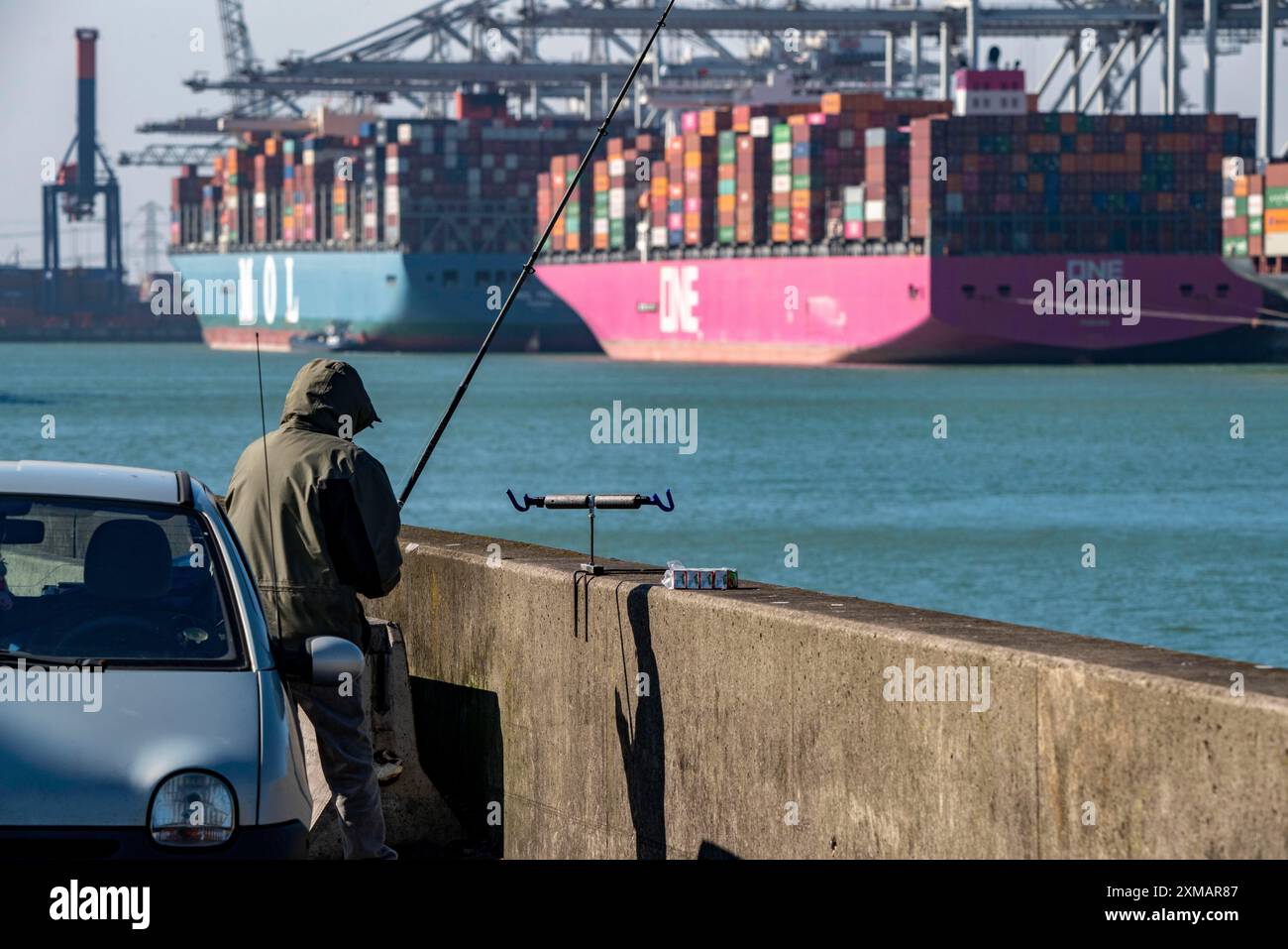 Der Seehafen Rotterdam, Maasvlakte, Hutchinson ECT Delta Terminal, Container Terminal, im Amazonehaven Rotterdam Niederlande Stockfoto