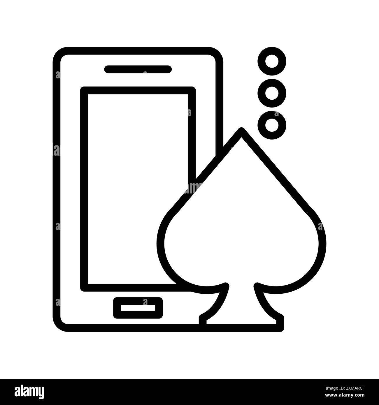 Mobile Casino Icon Linear Logo Set Kollektion in Schwarz-weiß für Web Stock Vektor