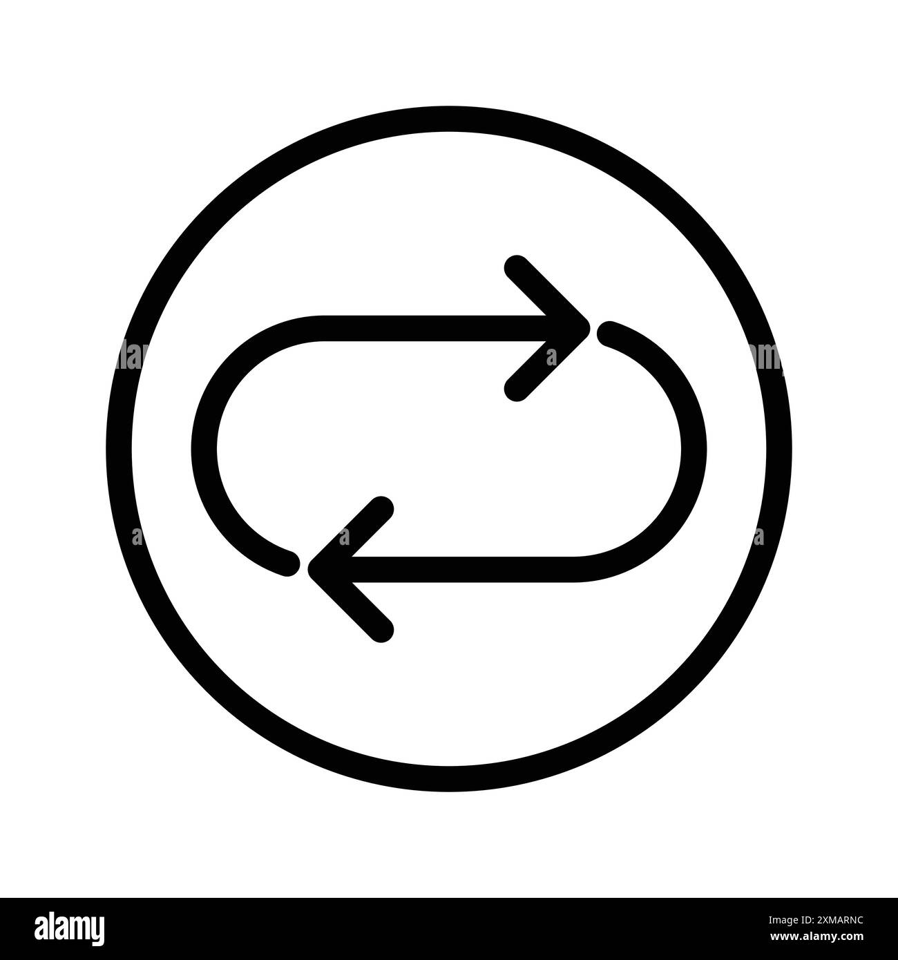 Wiederhole das Symbol zum erneuten Laden des Symbols für lineare Logomarken in Schwarzweiß für das Web Stock Vektor
