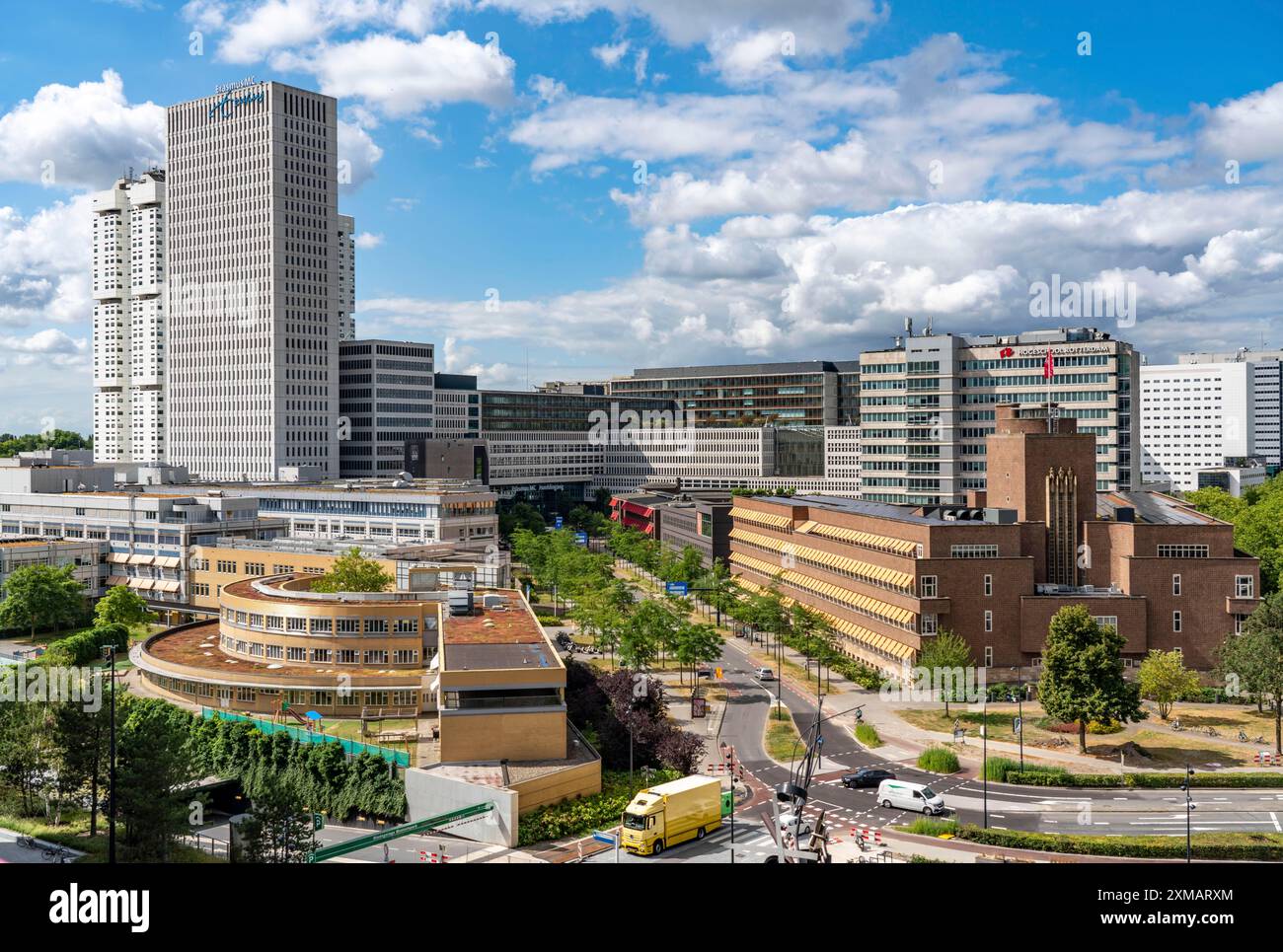 Skyline von Rotterdam, Stadtzentrum, Erasmus MC Gebäude, Erasmus University Medical Center, Klinik, Krankenhaus, Universitätskrankenhaus, Niederlande Stockfoto