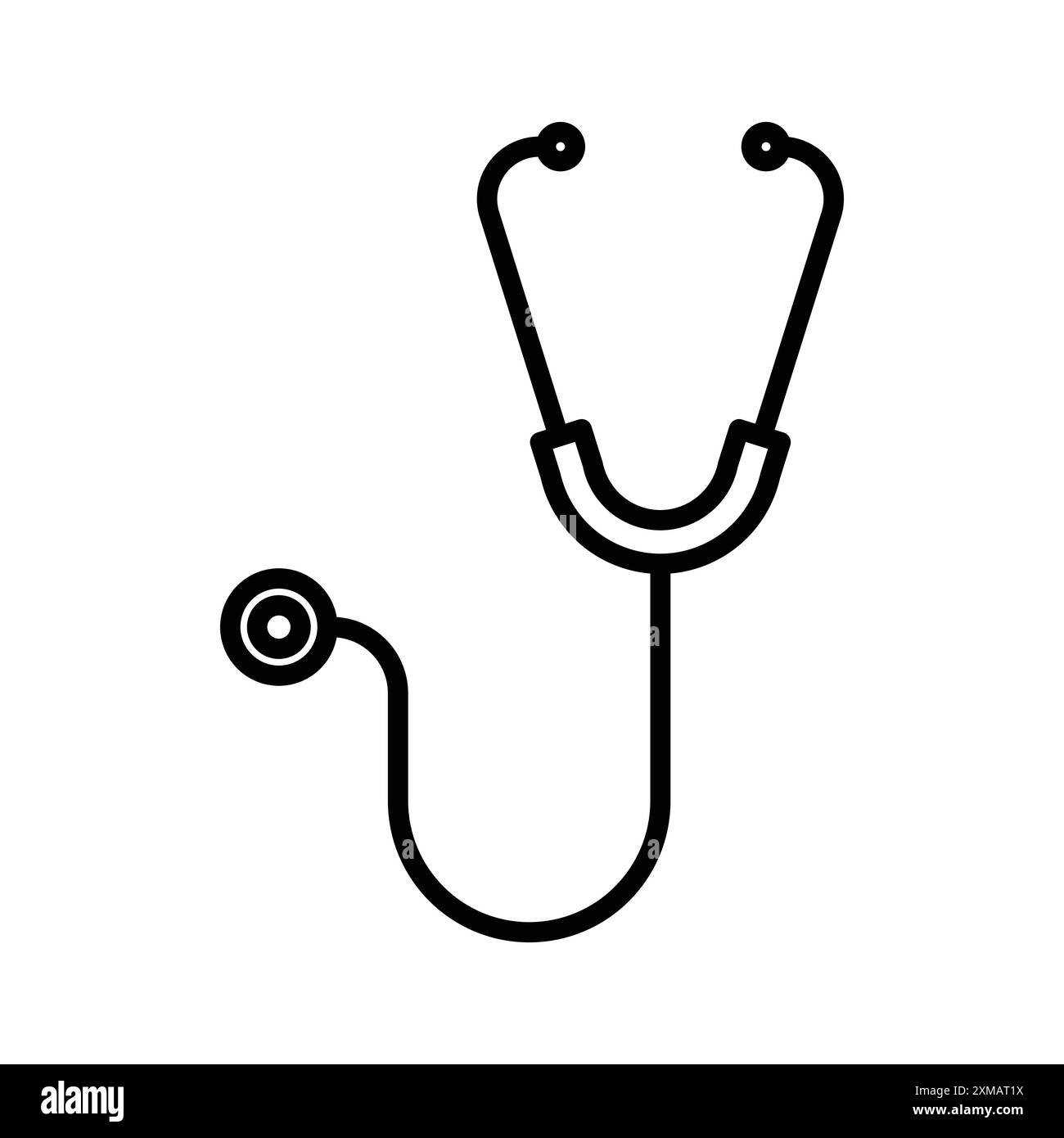 Stethoskop Icon Linear Logo Set Kollektion in Schwarz-weiß für Web Stock Vektor