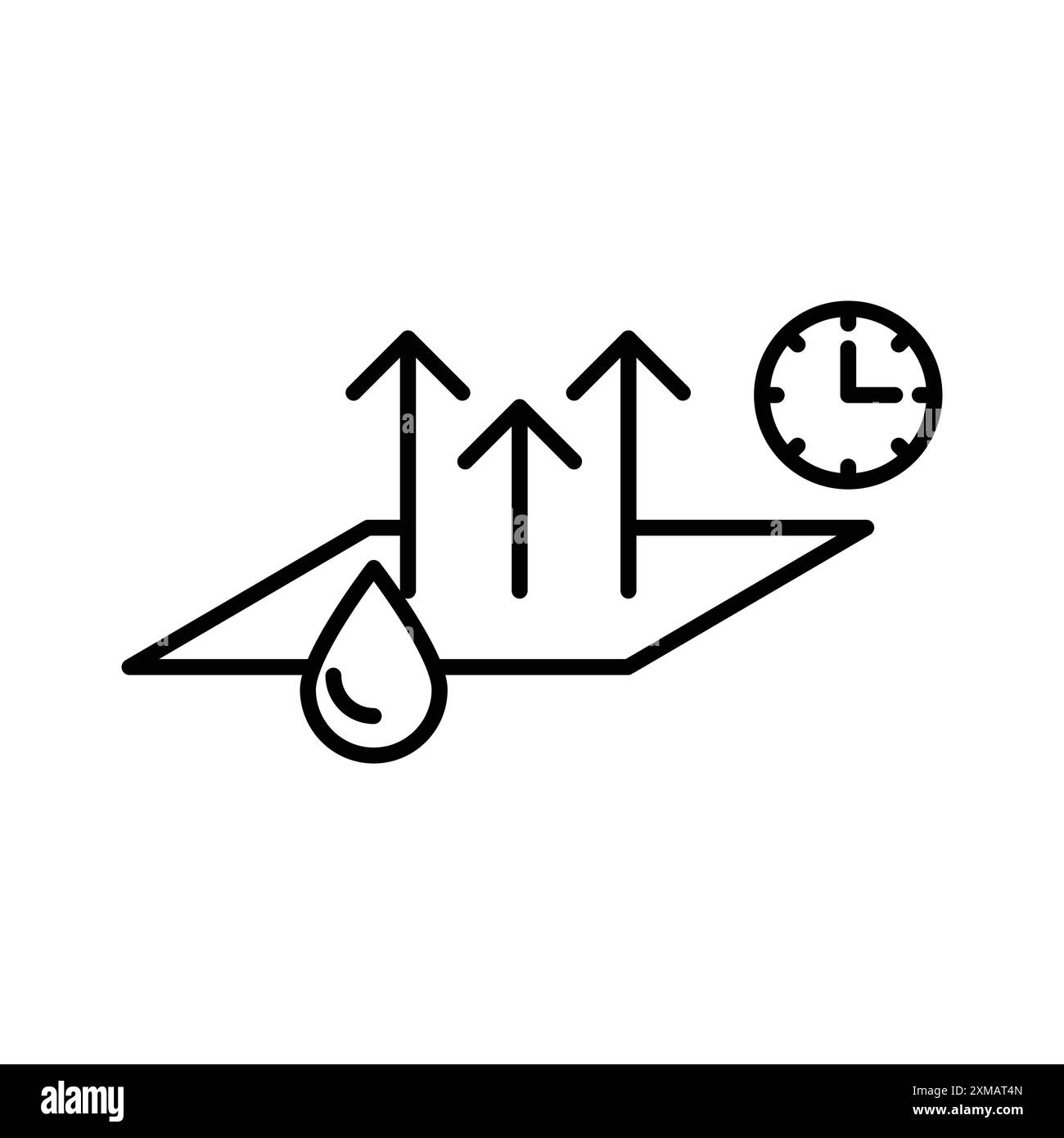 Schnell trocknende Icon-Kollektion mit linearen Logomarken in Schwarz-weiß für Web-Zwecke Stock Vektor