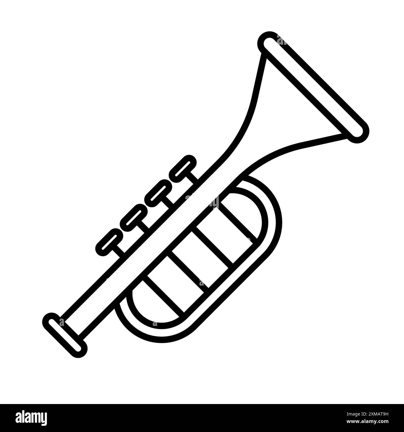 Trumpet Icon – Linear-Logo-Set-Kollektion in Schwarz-weiß für Web-Zwecke Stock Vektor