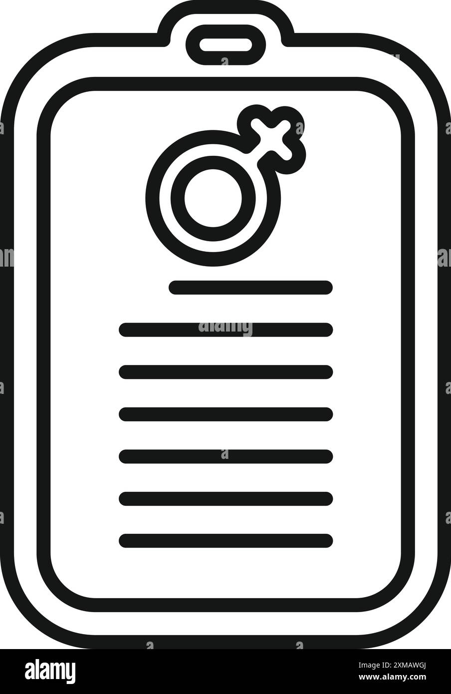 Gynäkologe Arzt Clipboard zeigt ein weibliches Patientenprofil, für medizinische Beratung über die Gesundheit von Frauen Stock Vektor