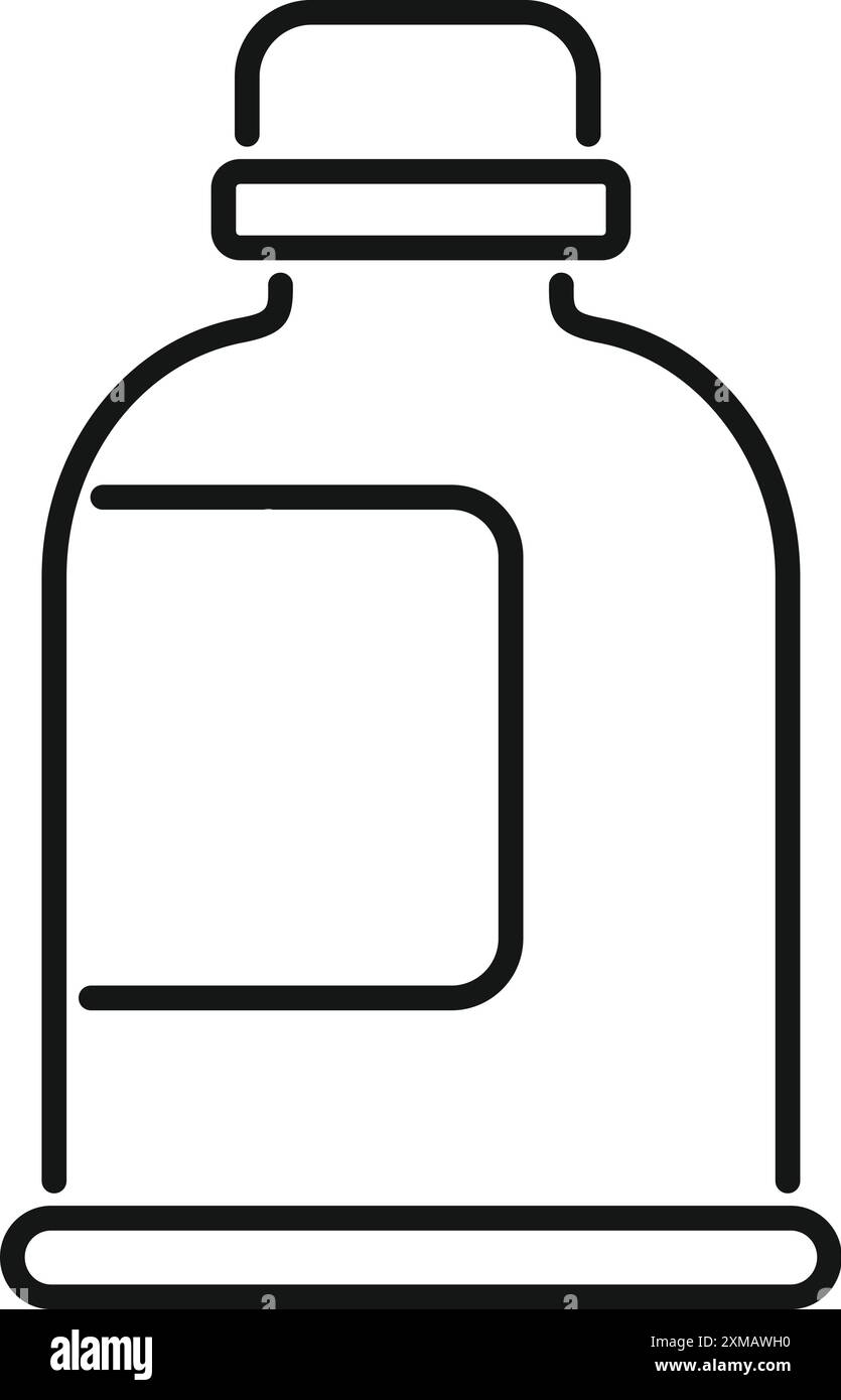 Flasche mit breitem Verschluss für Flüssigseife oder Shampoo mit Markenplatzierung Stock Vektor