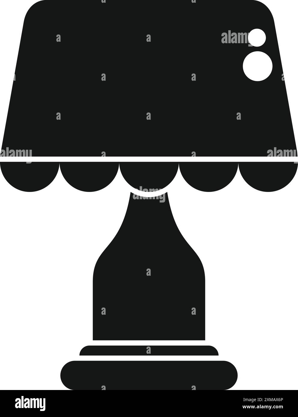 Schwarz-weiß-Illustration eines Smartphones, das sich in eine Schreibtischleuchte verwandelt und die Vielseitigkeit der Technologie symbolisiert Stock Vektor