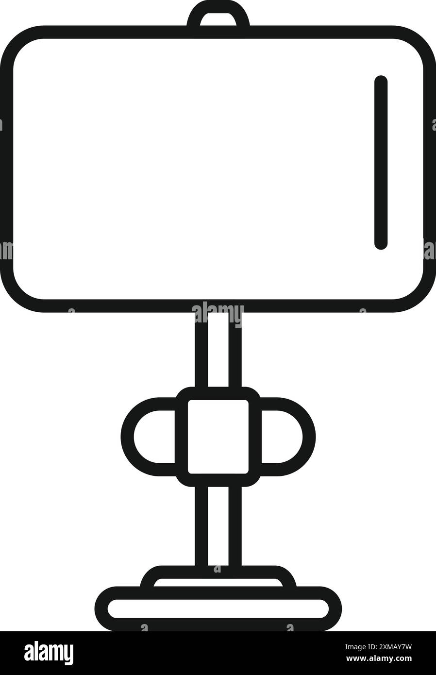 Das Smartphone steht auf einem Stativ mit verstellbaren Beinen für Streaming oder Videoaufzeichnung Stock Vektor