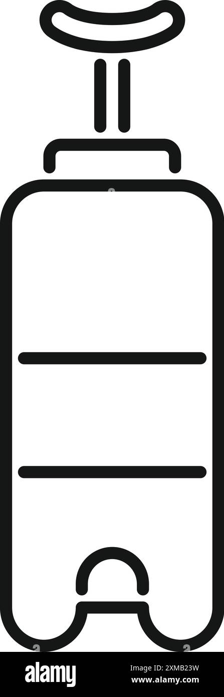 Symbol eines Wasserkühlers mit einer vollen Flasche und einem umgedrehten Glas darüber Stock Vektor