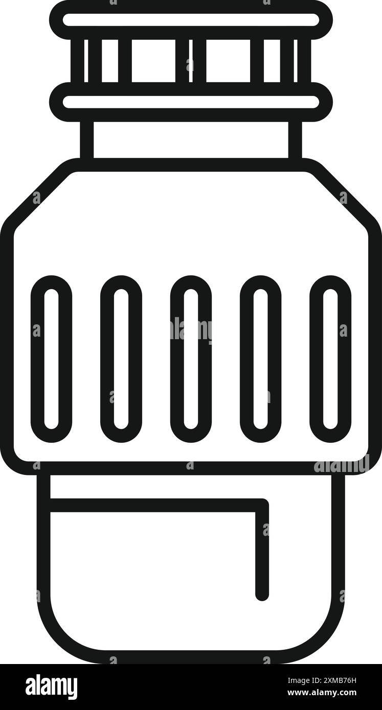 Liniensymbol einer wiederverwendbaren Wasserflasche, ideal für einen gesunden Lebensstil Stock Vektor