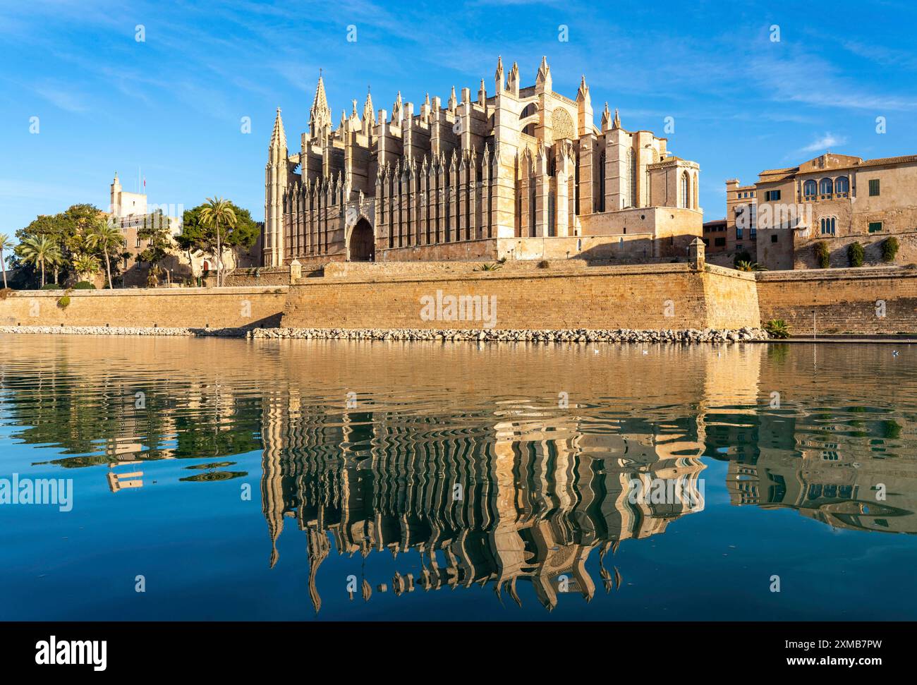 Palma de Mallorca, Bucht von Palma, Kathedrale St. Maria, Balearen, Spanien Stockfoto