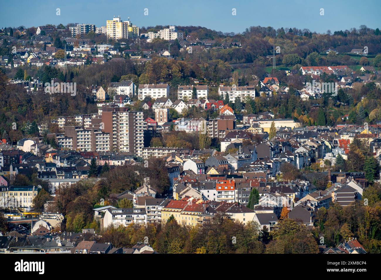 Blick über Wuppertal, im Norden Wuppertal Barmen, Nordrhein-Westfalen, Deutschland Stockfoto