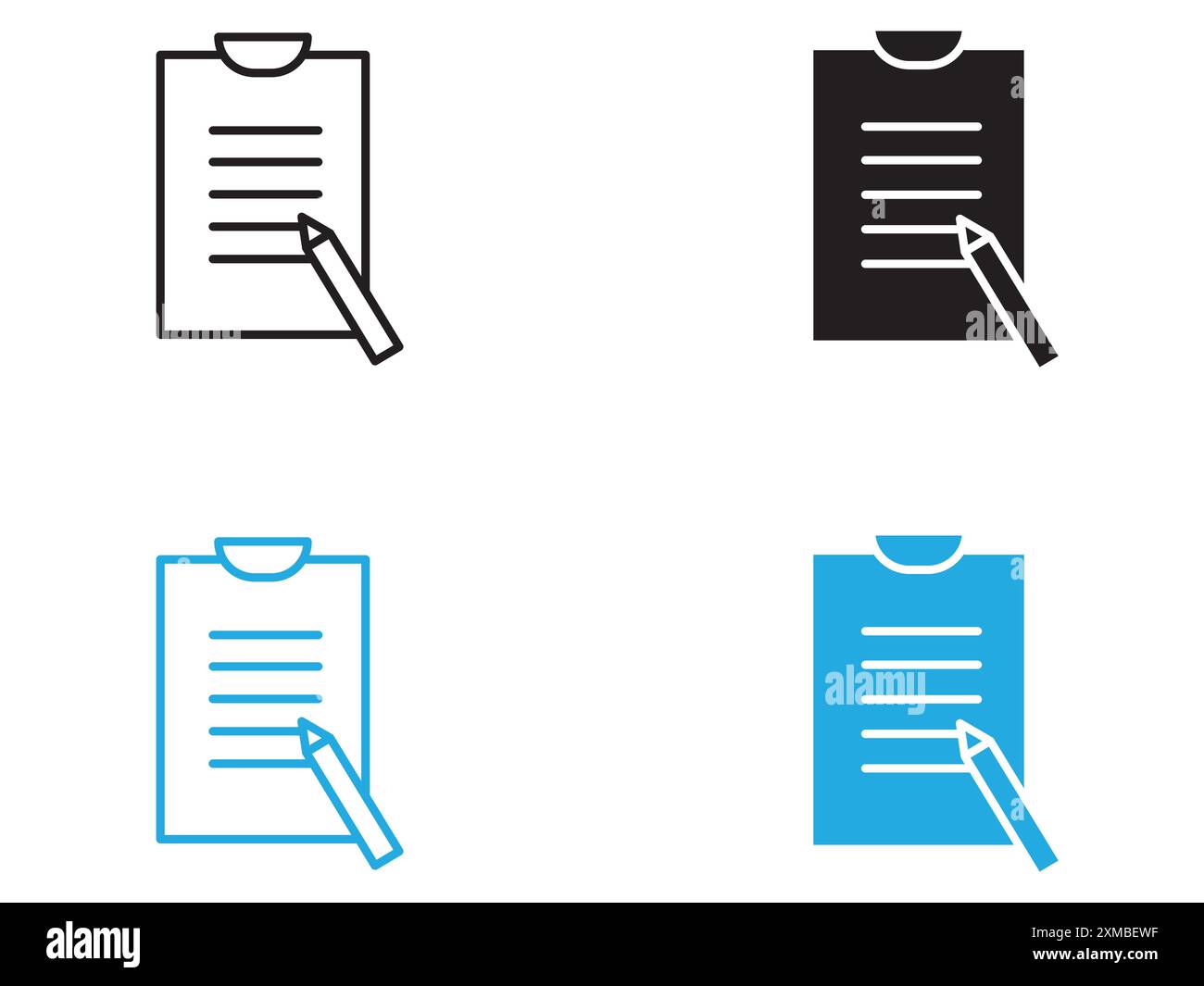 Dokument Petition Symbol Vektorlinie Logomarke oder Symbolsatz Sammlung Umrissstil Stock Vektor