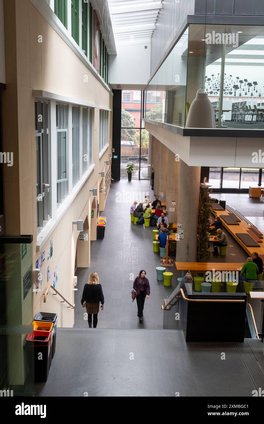 Food Hall an der Victoria University, Wellington, Nordinsel, Neuseeland Stockfoto