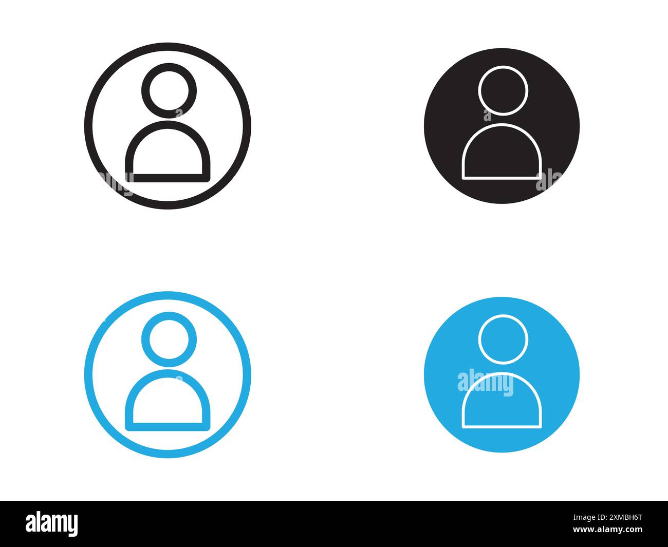 Konturstil für Benutzersymbol Vektorlinie Logomarke oder Symbolsatz Sammlung Stock Vektor