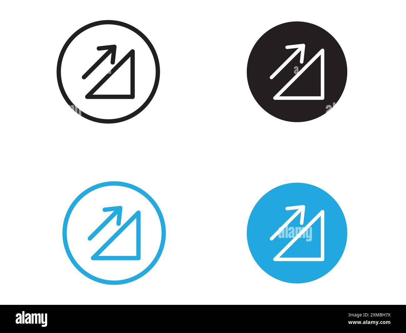 Uphill Icon Vektorlinie Logo-Zeichen oder Symbol Set Kollektion Outline Style Stock Vektor