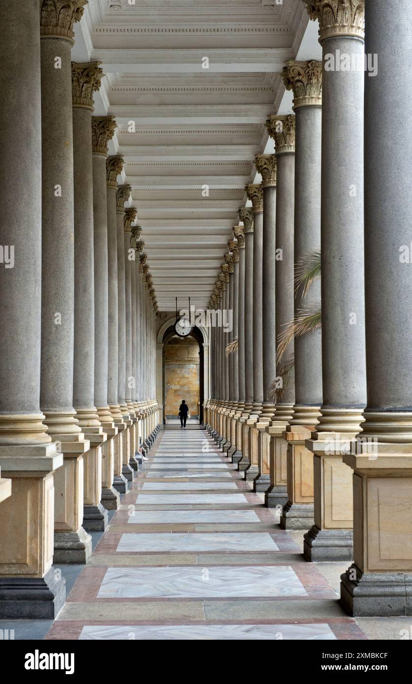Mühlenkolonnade mit Säulen, Karlsbad, Böhmen, Tschechische Republik Stockfoto