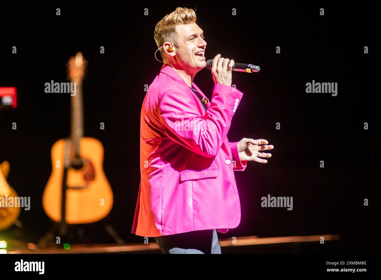 Mailand Italien. Juli 2024. Der amerikanische Sänger und Songwriter NICK CARTER tritt live auf der Bühne im Teatro degli Arcimboldi während der „Who I am World Tour“ auf. Stockfoto