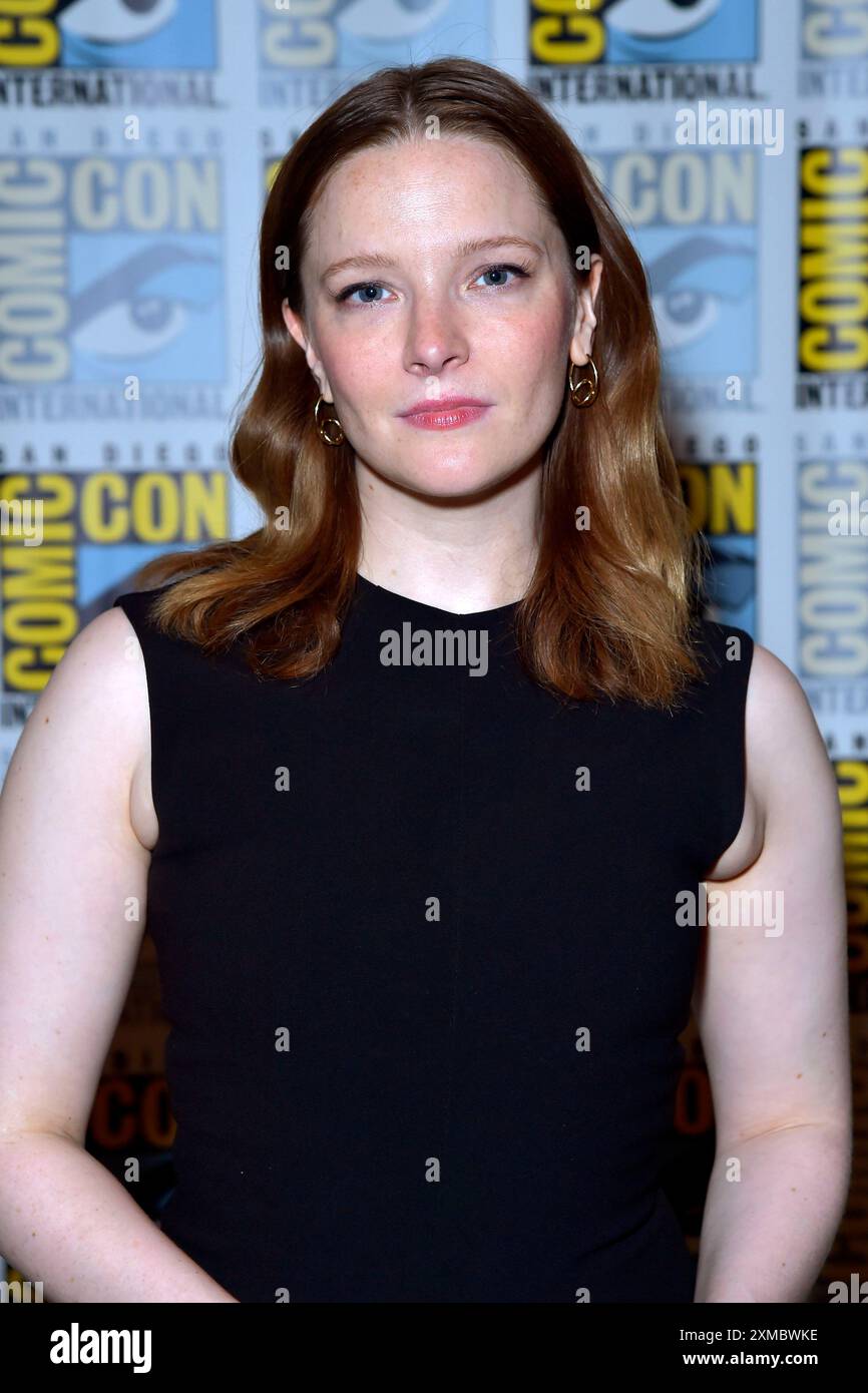 Morfydd Clark beim Photocall zur 2. Staffel der Amazon Prime Videoserie The Lord of the Rings: The Rings of Power / der Herr der Ringe: Die Ringe der Macht auf der San Diego Comic-Con International 2024 im Hilton Bayfront Hotel. San Diego, 26.07.2024 Stockfoto