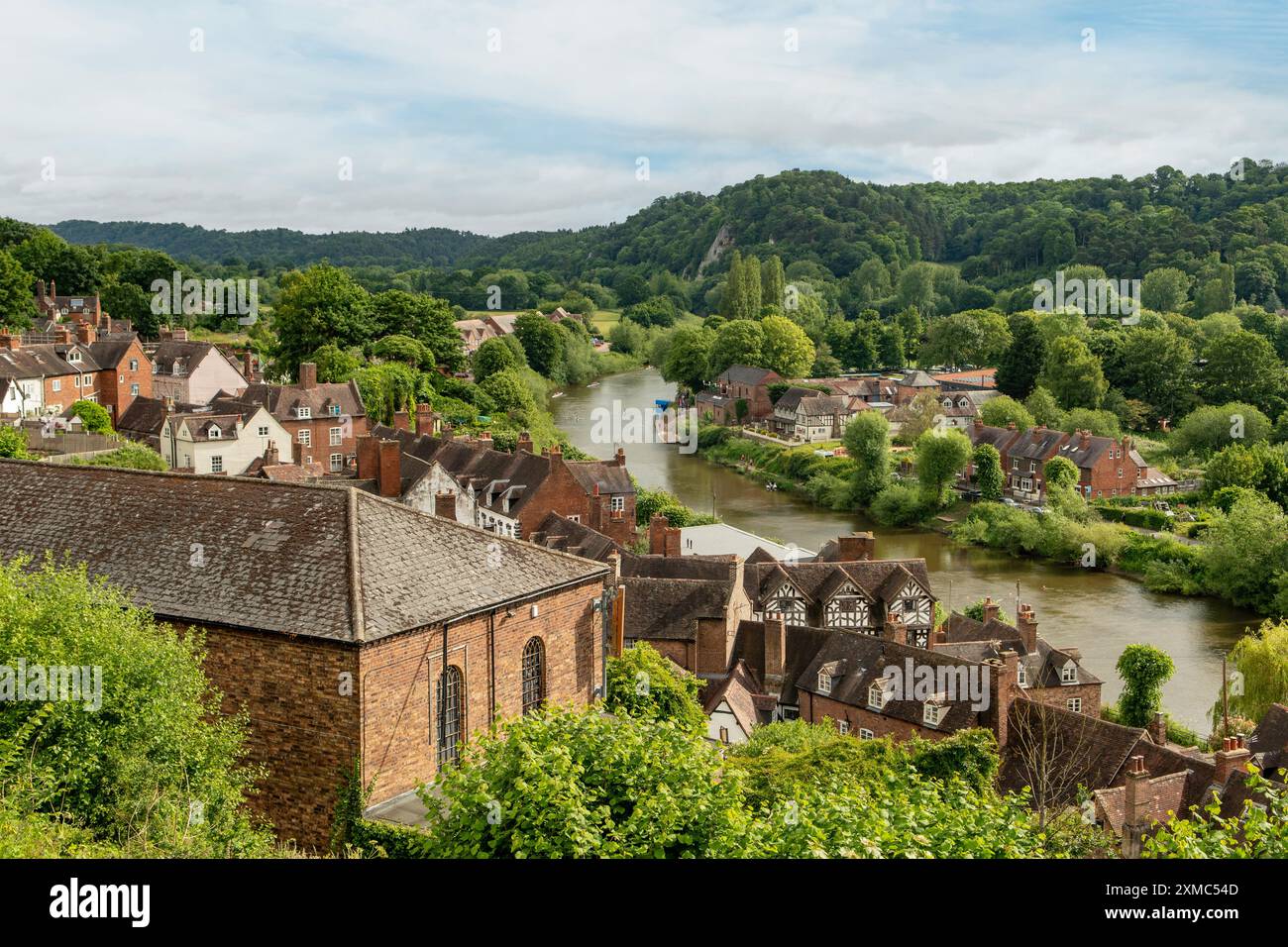 Blick von der Klippe, Bridgnorth, Worcestershire, England Stockfoto
