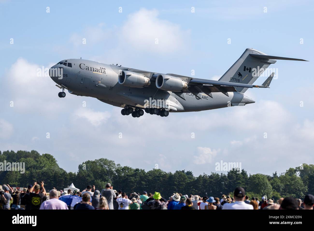 Royal Canadian Air Force - Boeing CC-177 Globemaster III, die bei der RAF Fairford eintraf, um an der statischen Ausstellung der RIAT 2024 teilzunehmen. Stockfoto