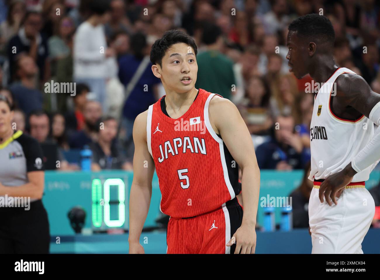 Yuki Kawamura aus Japan, Basketball, Männer Gruppenphase - Gruppe B zwischen Deutschland und Japan während der Olympischen Spiele Paris 2024 am 27. Juli 2024 in Villeneuve-d'Ascq bei Lille, Frankreich - Foto Laurent Sanson/Panorama/DPPI Media Credit: DPPI Media/Alamy Live News Stockfoto