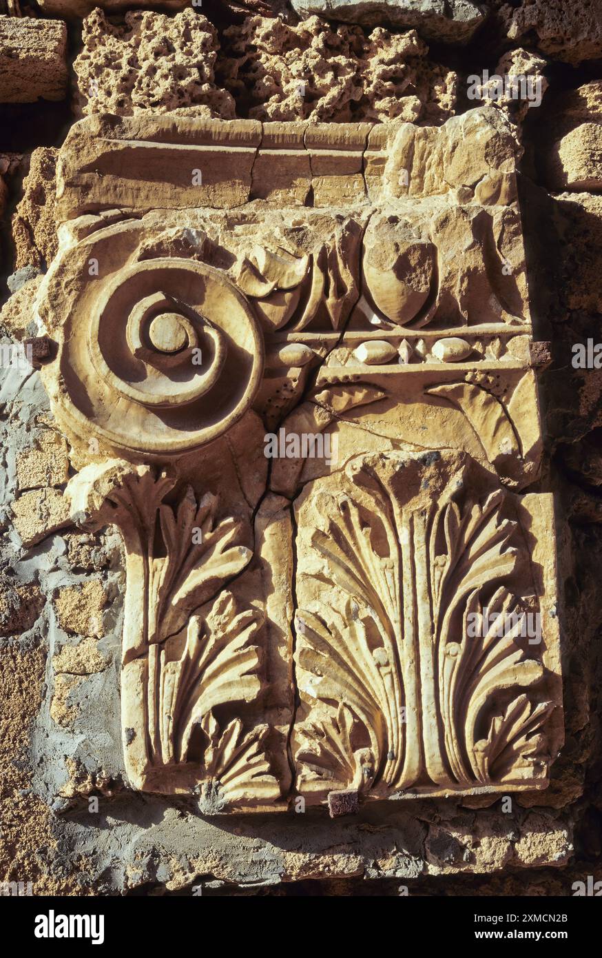 Karthago, Tunesien.  Römische Ruinen, Antonin Bäder.  Stein arbeiten. Stockfoto